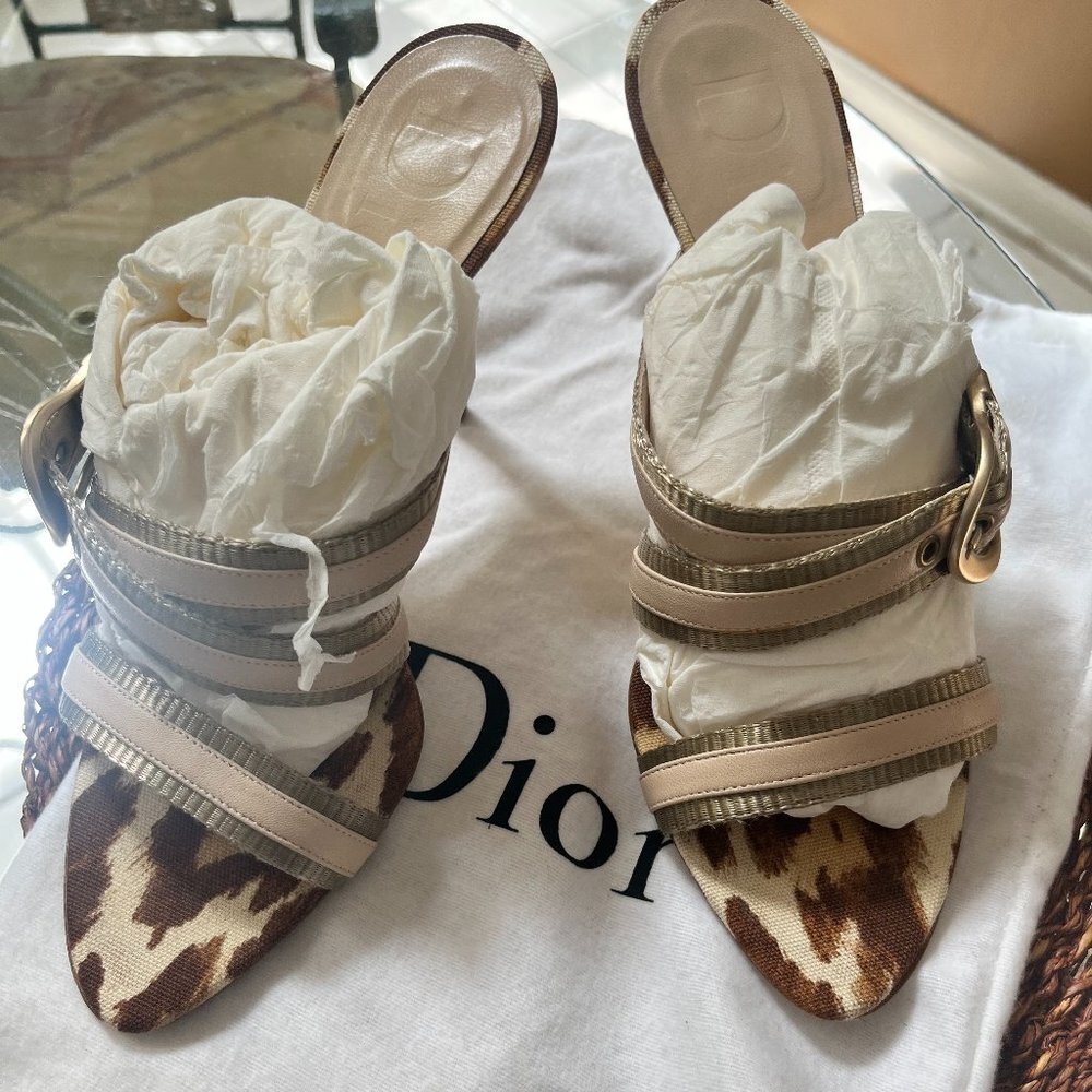 Christian Dior | Calfskin Buckle Mule Sandals size 40 - Dust bag included